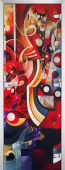 Стеклянная межкомнатная дверь Painting-19