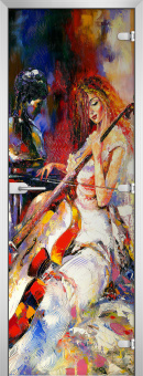 Стеклянная межкомнатная дверь Painting-15