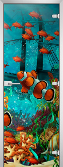 Стеклянная межкомнатная дверь Underwater World-18