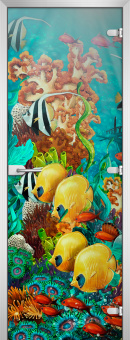 Стеклянная межкомнатная дверь Underwater World-17